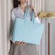 Містка жіноча сумка шоппер арт. 603i блакитного кольору з натуральної шкіри з легким глянцевим ефектом 603i_black_crzhh фото 1 Boorbon