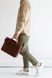 Минималистичная деловая мужская сумка арт. Clint ручной работы из натуральной винтажной кожи коричневого цвета Clint_green фото 4 Boorbon