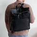 Стильний чоловічий рюкзак ручної роботи арт. Lumber з натуральної фактурної шкіри чорного кольору lumber_cognk фото 1 Boorbon