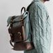 Функциональный мужской рюкзак ручной работы арт. Oksford из хлопка и натуральной винтажной кожи серого цвета Oksford_grey_crz фото 1 Boorbon