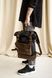 Функциональный мужской рюкзак ручной работы арт. Oksford из хлопка и натуральной винтажной кожи коричневого цвета Oksford_grey_crz фото 5 Boorbon