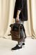 Функциональный мужской рюкзак ручной работы арт. Oksford из хлопка и натуральной винтажной кожи коричневого цвета Oksford_grey_crz фото 4 Boorbon