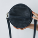 Круглая женская сумка через плечо арт. 630 ручной работы из натуральной винтажной кожи синего цвета 630_haki фото 1 Boorbon