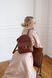 Женский мини-рюкзак ручной работы арт.520 из натуральной кожи с винтажным эффектом коньячного цвета 520_khaki фото 2 Boorbon