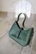 Жіноча сумка-трапеція арт. 641 із натуральної вінтажної шкіри зеленого кольору 641_black фото 2 Boorbon