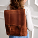 Універсальний жіночий рюкзак ручної роботи арт. 507 з натуральної вінтажної шкіри коньячного кольору 507_brown_crh фото 1 Boorbon