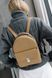Женский мини-рюкзак ручной работы арт.520 из натуральной кожи с легким глянцевым эффектом цвета капучино 520_khaki фото 2 Boorbon