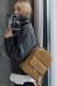Женский мини-рюкзак ручной работы арт.520 из натуральной кожи с легким глянцевым эффектом цвета капучино 520_khaki фото 9 Boorbon