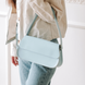 Жіноча сумка багет арт. 651 ручної роботи з натуральної шкіри блакитного кольору з легким глянцевим ефектом 651_brd фото 1 Boorbon