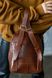 Женский мини-рюкзак ручной работы арт.520 из натуральной кожи с легким матовым эффектом коньячного цвета  520_khaki фото 8 Boorbon