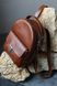 Женский мини-рюкзак ручной работы арт.520 из натуральной кожи с легким матовым эффектом коньячного цвета  520_khaki фото 9 Boorbon