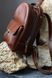 Женский мини-рюкзак ручной работы арт.520 из натуральной кожи с легким матовым эффектом коньячного цвета  520_khaki фото 10 Boorbon