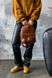 Женский мини-рюкзак ручной работы арт.520 из натуральной кожи с легким матовым эффектом коньячного цвета  520_khaki фото 3 Boorbon