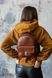 Женский мини-рюкзак ручной работы арт.520 из натуральной кожи с легким матовым эффектом коньячного цвета  520_khaki фото 2 Boorbon