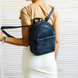 Стильный женский мини-рюкзак ручной работы арт. 519 синего цвета из натуральной винтажной кожи 519_black_savage фото 1 Boorbon