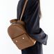 Стильный женский мини-рюкзак ручной работы арт. 519 коньячного цвета из натуральной кожи с легким матовым эффектом 519_black_savage фото 1 Boorbon