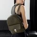 Женский мини-рюкзак ручной работы арт.520 из натуральной кожи с легким матовым эффектом цвета хаки 520_khaki фото 1 Boorbon