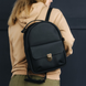 Жіночий міні-рюкзак ручної роботи арт.520 з натуральної шкіри з легким матовим ефектом чорного кольору 520_khaki фото 1 Boorbon
