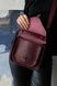 Женская деловая миниатюрная сумка арт. 640mini ручной работы из винтажной натуральной кожи бордового цвета 640mini_brown фото 3 Boorbon