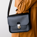 Жіноча сумка через плече арт. 614 ручної роботи з натуральної шкіри із легким матовим ефектом чорного кольору  614_black фото 1 Boorbon