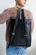 Стильний чоловічий рюкзак ручної роботи арт. Lumber з натуральної фактурної шкіри чорного кольору