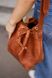 Женская сумка кисет арт. Bucket на затяжке ручной работы из винтажной натуральной кожи коньячного цвета bucket_cognk фото 3 Boorbon