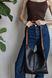 Містка жіноча сумка хобо арт. 606 S ручної роботи з натуральної фактурної шкіри чорного кольору 606_black_flotar фото 7 Boorbon