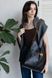 Містка жіноча сумка хобо арт. 606 S ручної роботи з натуральної фактурної шкіри чорного кольору 606_black_flotar фото 3 Boorbon