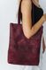 Класична жіноча сумка шоппер арт. 603 ручної роботи з натуральної вінтажної шкіри бордового кольору 603_green фото 5 Boorbon