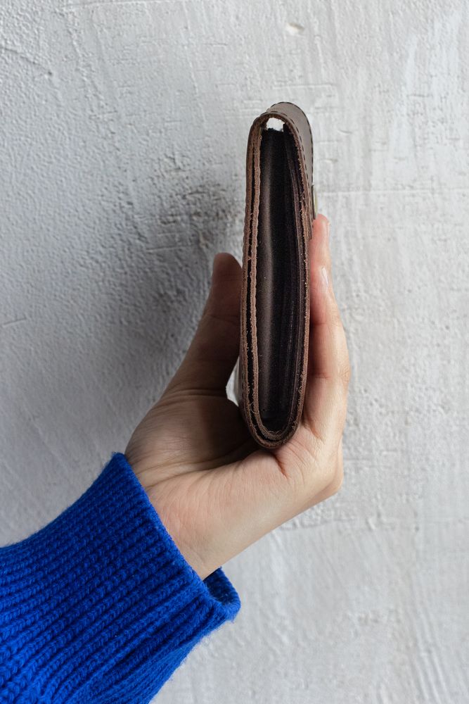 Вместительный кошелек ручной работы арт. 101 коричневого цвета из натуральной винтажной кожи 101_bordo Boorbon