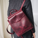 Минималистичный женский рюкзак ручной работы арт. Fenti из натуральной винтажной кожи бордового цвета Fenti_bordo фото 1 Boorbon