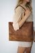Вместительная женская сумка шоппер арт. 603i коньячного цвета из натуральной винтажной кожи