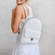 Женский мини-рюкзак ручной работы арт.520 из натуральной кожи с легким глянцевым эффектом белого цвета