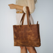 Вместительная женская сумка шоппер арт. 603i коньячного цвета из натуральной винтажной кожи 603i_black_crzhh Boorbon
