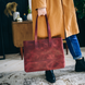 Містка жіноча сумка шоппер арт. 603i бордового кольору з натуральної вінтажної шкіри 603i_black_crzhh фото 1 Boorbon