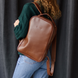 Стильный минималистичный рюкзак из арт. Well ручной работы из натуральной полуматовой кожи коньячного цвета Well_khaki_krastt Boorbon