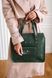 Містка і зручна жіноча сумка арт. 607 ручної роботи з натуральної вінтажної шкіри зеленого кольору 607_crzh_green фото 4 Boorbon