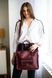 Универсальная женская деловая сумка арт. 604 ручной работы из натуральной винтажной кожи бордового цвета 604_bordo фото 4 Boorbon