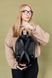 Стильный женский мини-рюкзак ручной работы арт. 519 из натуральной кожи с глянцевым эффектом черного цвета 519_black_kaiser фото 5 Boorbon