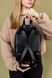 Стильный женский мини-рюкзак ручной работы арт. 519 из натуральной кожи с глянцевым эффектом черного цвета 519_black_kaiser фото 6 Boorbon