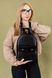 Стильный женский мини-рюкзак ручной работы арт. 519 из натуральной кожи с глянцевым эффектом черного цвета 519_black_kaiser фото 7 Boorbon