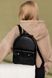 Стильный женский мини-рюкзак ручной работы арт. 519 из натуральной кожи с глянцевым эффектом черного цвета 519_black_kaiser фото 2 Boorbon