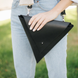 Треугольная стильная женская сумка арт. 618 из винтажной натуральной кожи черного цвета 618_black Boorbon
