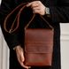 Мужская сумка мессенджер через плечо арт. 608 ручной работы из натуральной винтажной кожи коньячного цвета 608_black фото 1 Boorbon