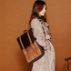 Вместительный женский городской рюкзак ручной работы арт. 501 из натуральной винтажной кожи коньячного цвета 501_cogn_crazy фото 1 Boorbon
