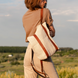 Жіночий парусиновий рюкзак ручної роботи арт. PB001 з елементами з натуральної вінтажної шкіри коньячного кольору pb001_cogn_crzh фото 1 Boorbon
