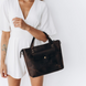 Классическая вместительная женская сумка арт. 650 ручной работы из натуральной винтажной кожи коричневого цвета 650_black фото 1 Boorbon