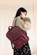 Женский городской рюкзак ручной работы арт. 511 из натуральной винтажной кожи бордового цвета