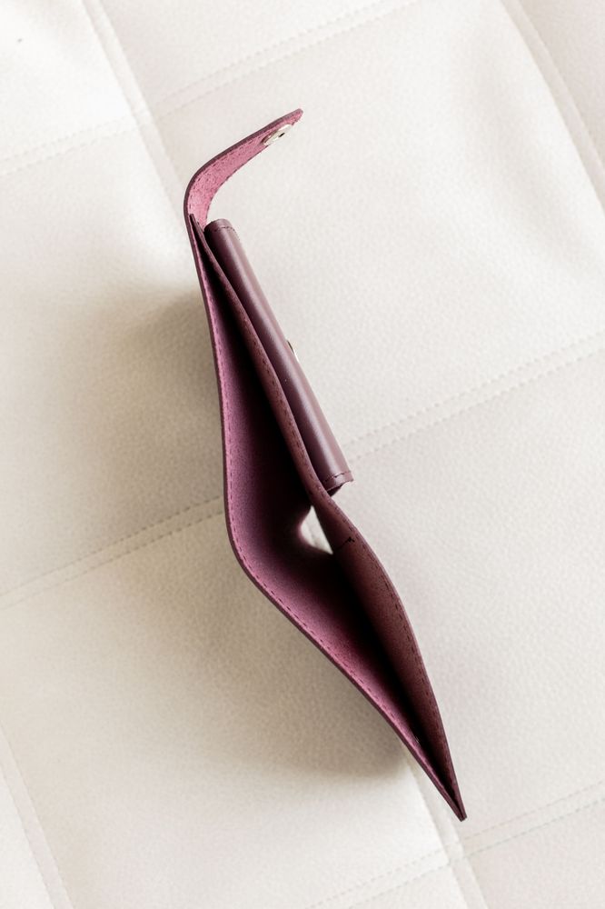 Місткий гаманець ручної роботи арт. 101 бордового кольору з натуральної шкіри 101_bordo Boorbon