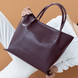 Об'ємна сумка шоппер арт. Sierra L бордового кольору із натуральної шкіри з легким глянцевим ефектом